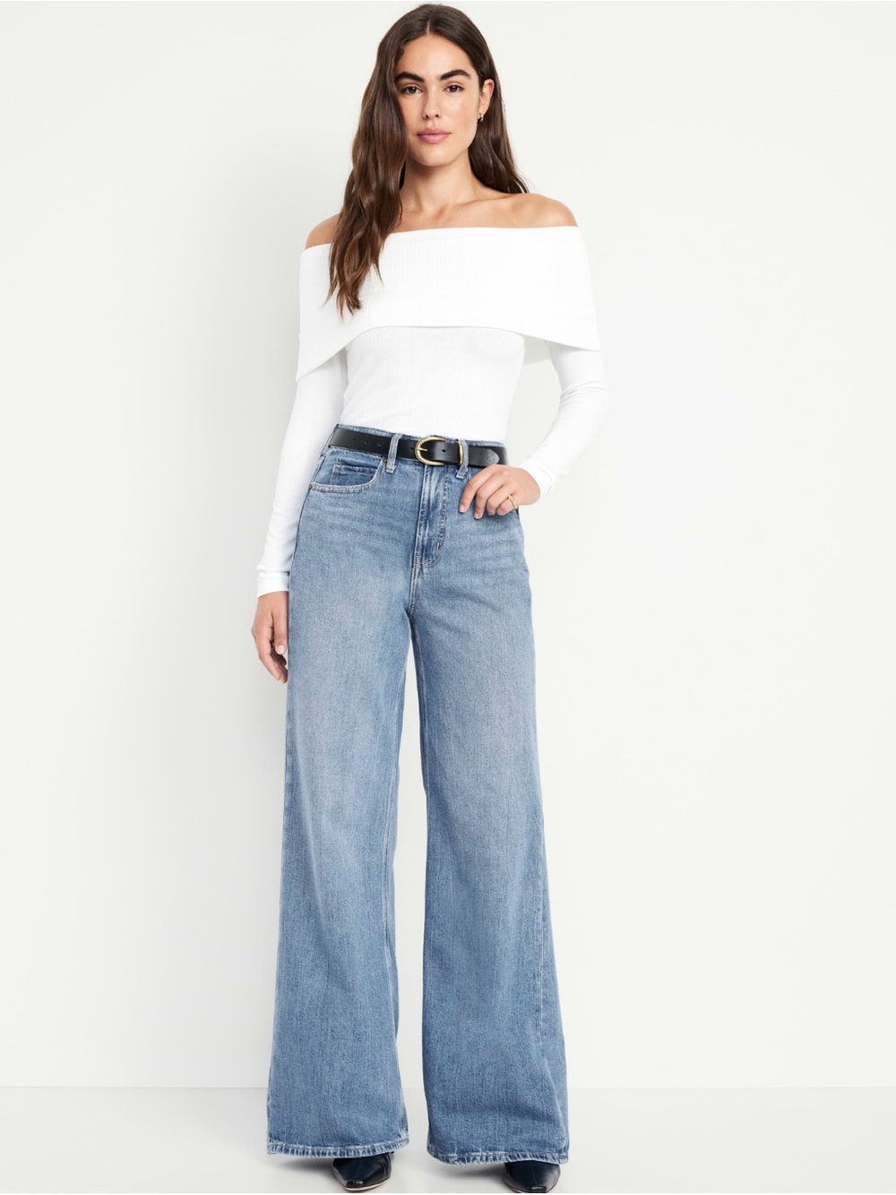 Old Navy Light Blue Wide-Leg High-Rise Jeans